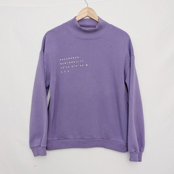 Reserved Purple Mock Neck Sweatshirt – Women’s Small – Nyc Print