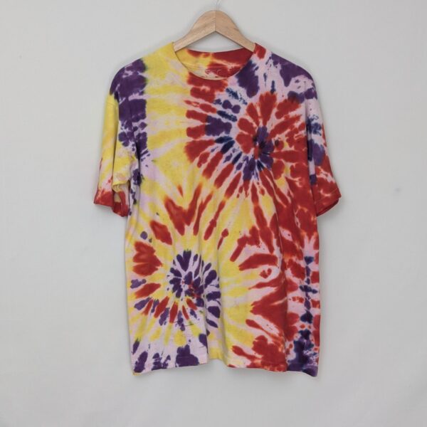 Tie Dye T Shirt - Multi Colour Spiral Pattern - Size L