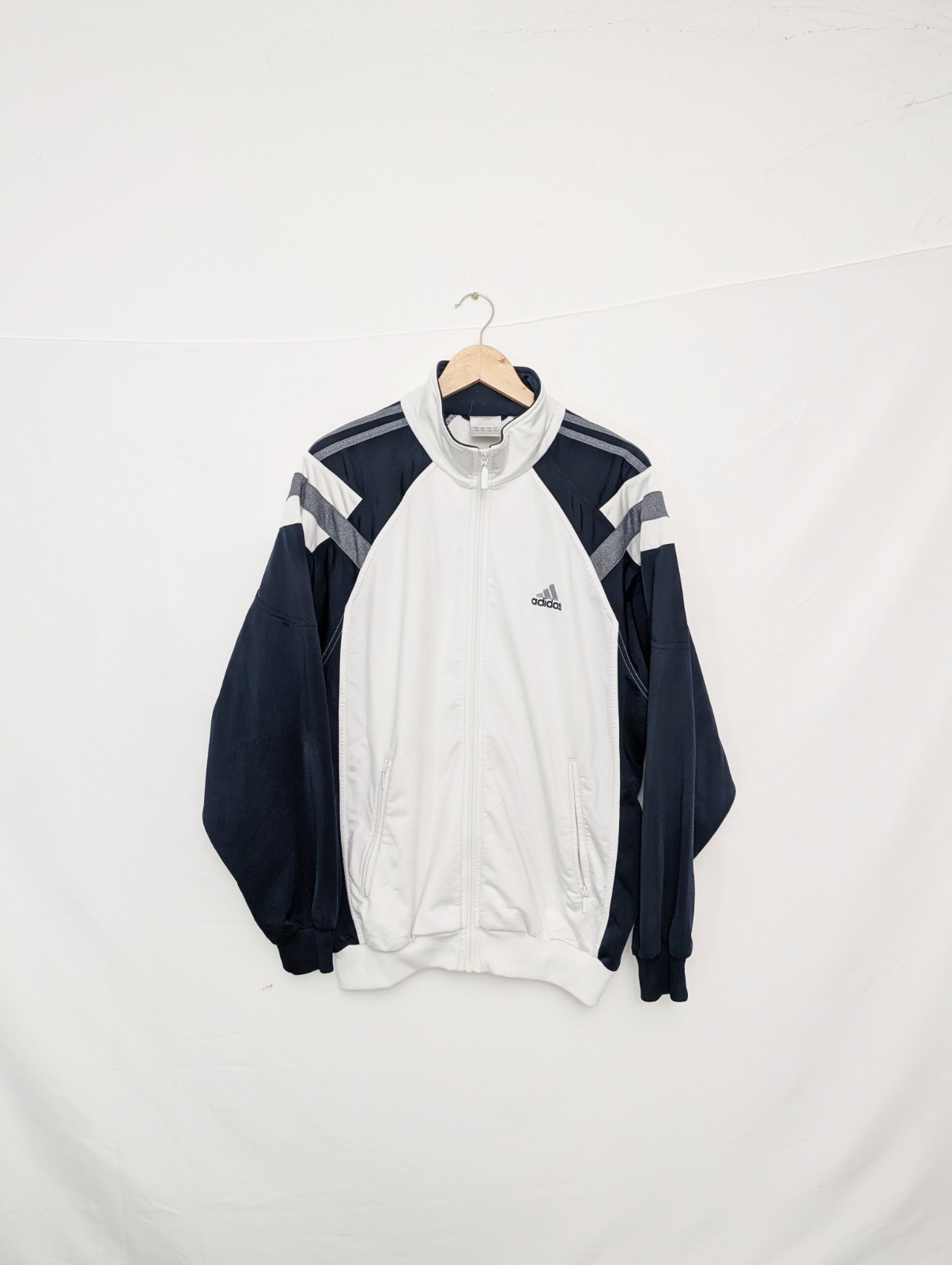 Vintage Adidas Track Jacket – Men’s Xl – White Black – Y2k