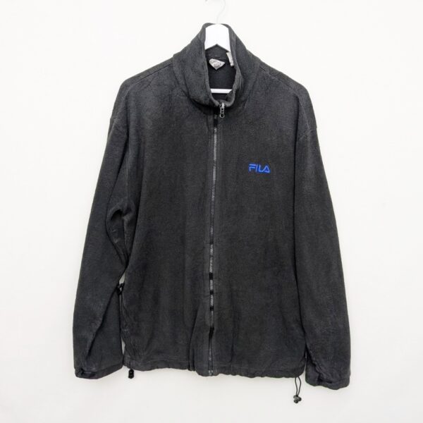 Vintage Fila Full Zip Fleece Jacket - Charcoal Grey - Men’s Large