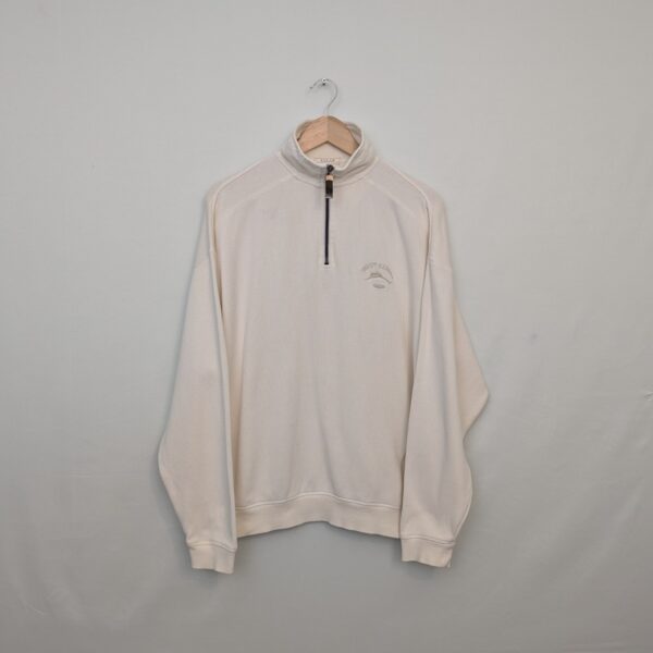 Vintage Tommy Bahama Relax Quarter Zip Sweatshirt - Men’s Size M - Cream