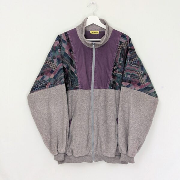 Salewa Fleece Jacket - Grey/Purple Pattern - Full Zip - Mens Size XL