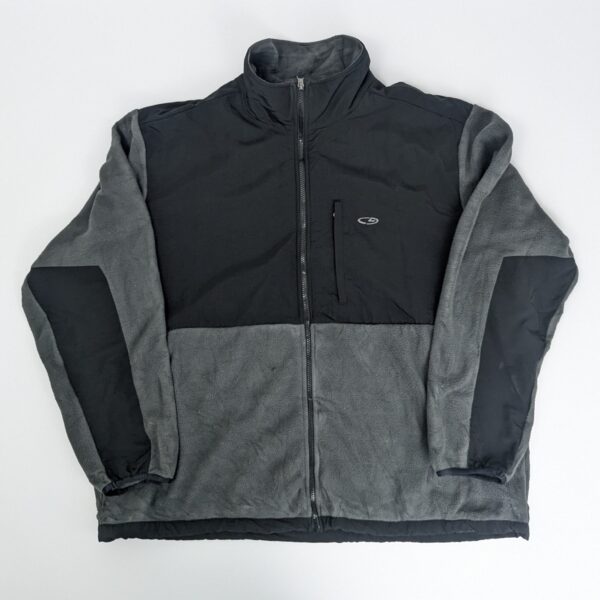 Champion Fleece Jacket - Black/grey - Full Zip Nylon Panel - Size Xxl