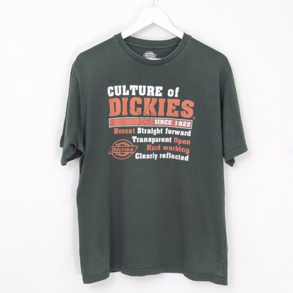 Dickies T Shirt - Green - Graphic Print Workwear Tee - Size L
