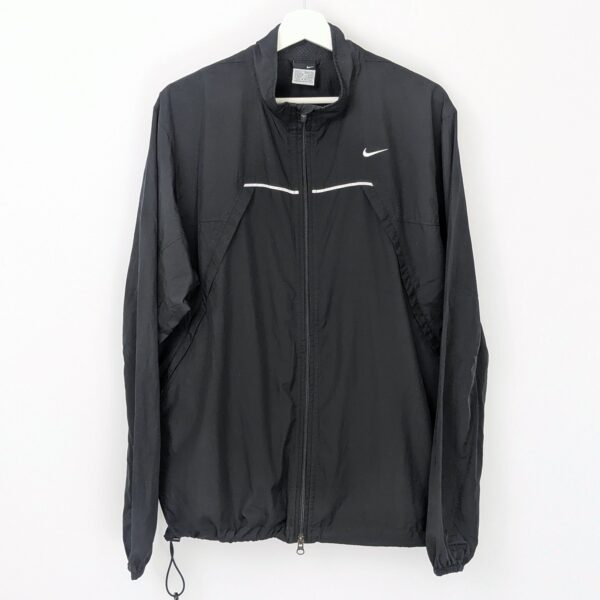 Nike Vintage Windbreaker Jacket - Black - Lightweight - Reflective - Size M