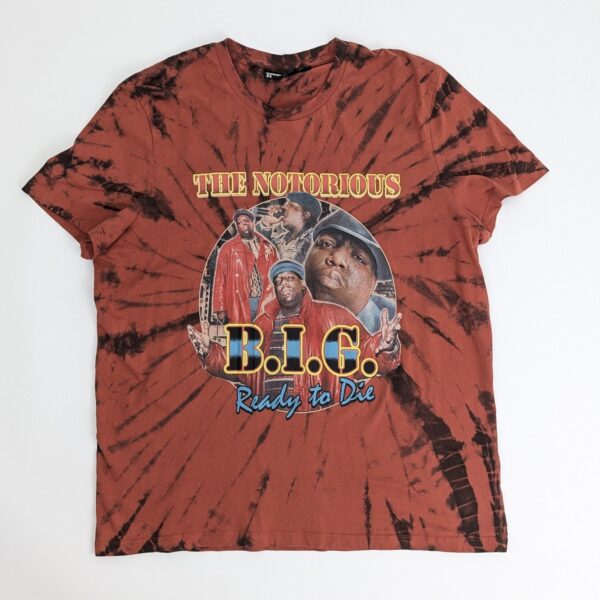 Notorious B.i.g. Graphic T Shirt - Orange Tie Dye - Size M
