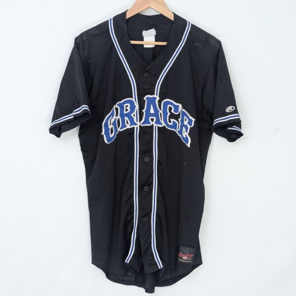 Rawlings Grace Baseball Jersey - Black Mesh Button Up - Size L