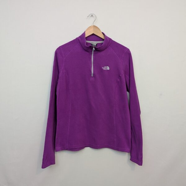 The North Face 1/4 Zip Fleece - Purple / Grey - Size Large