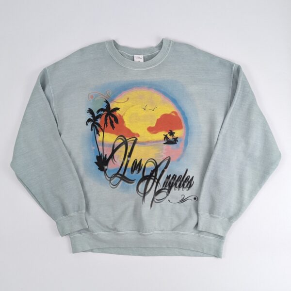 Urban Outfitters Sweatshirt - Turquoise / Sunset Graphic - Size M
