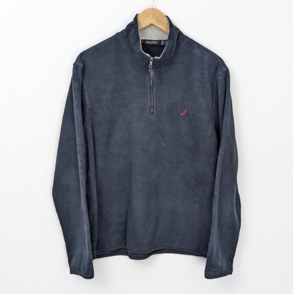 Vintage Nautica Quarter Zip Fleece - Navy - Size M - Y2k