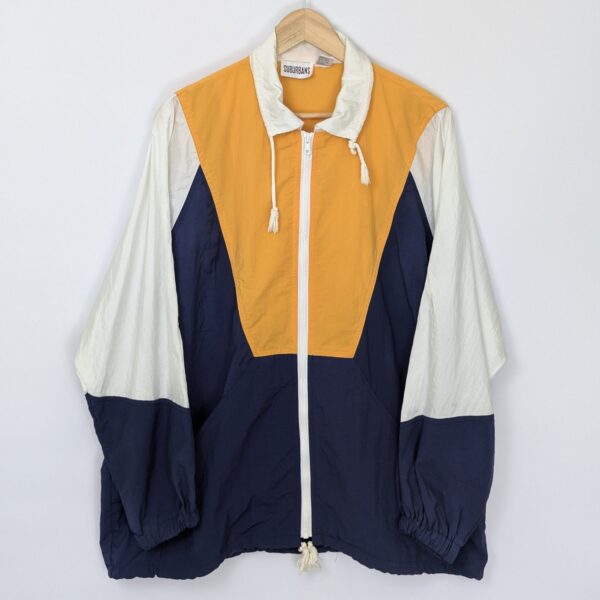 Vintage Suburbans Windbreaker Jacket - Yellow/navy/white - Size Xl
