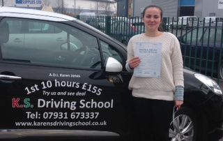 Kirsty Coombes Passed Her Driving Test 17th March in Shrewsbury