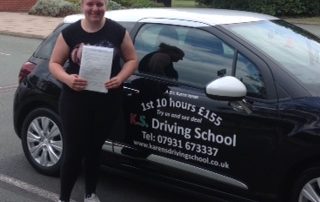 Lauren Fidler Passed Driving Test 1st time in Telford