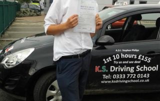 Oliver Pepe passed his Driving Test 1st Time in Shrewsbury