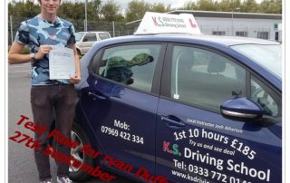Driving Lessons Shrewsbury Driving Test Pass September 27th Ryan Duffy