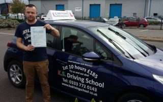 Dean White Passed his Driving Test in Shrewsbury 12th September