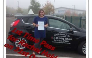 Driving Lessons Shrewsbury Rachel Holden Passed 1st Time 31st October