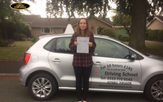Driving Test Pass in Shrewsbury for Ellie Grainger 1st time