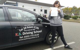 Driving Lessons Shrewsbury "Kim Lane Passed her Driving Test on the 27th October"