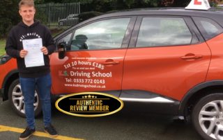 Driving Lessons with a Pass in Telford for Liam Harrison