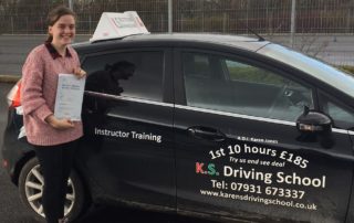 Driving Test Pass in Shrewsbury 1st Time Pass for Lui Lui Price. on 28th March.