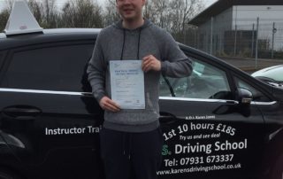 Driving Test Pass for Thomas Wareing in Shrewsbury on 17th April