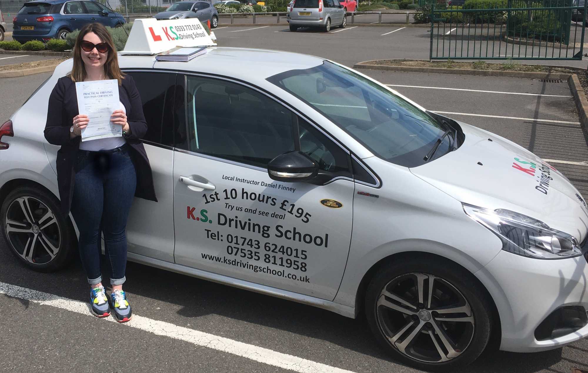 Congratulations to Emily Fellows on a test pass in Shrewsbury