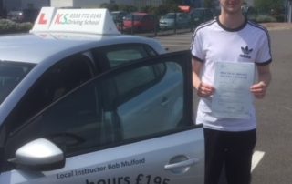 Congratulations Jordon Davies who passed his Driving test 18th May