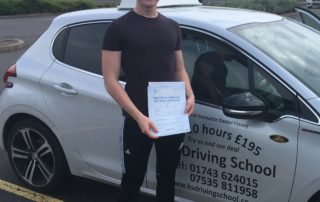 Congratulations Luke Leonard on passing your driving test