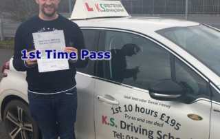 James Ayre Passed Driving Test In Shrewsbury on 27th November