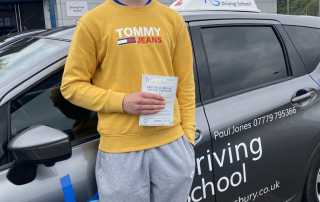 Congratulations Will Halliwell on passing your practical driving test